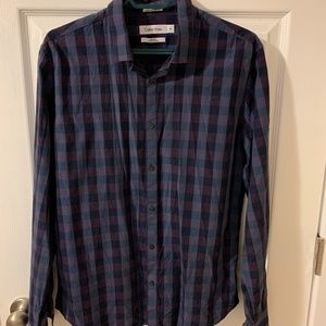 Calvin Klein Plaid Cotton Button Down